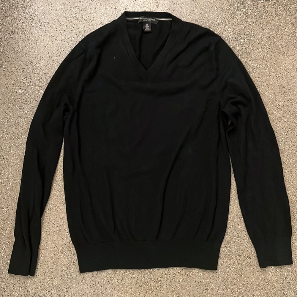 Banana Republic Luxury Blend Silk Cotton Cashmere Black Sweater